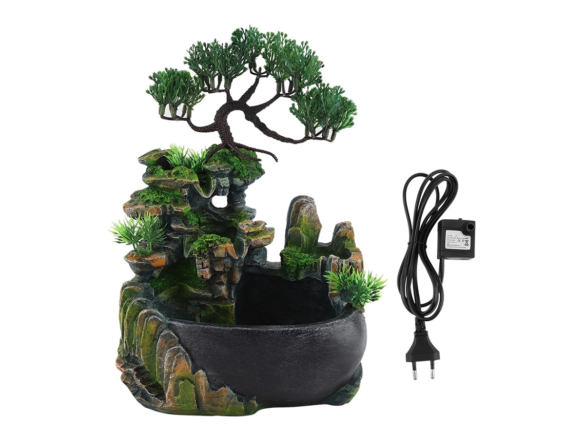 Fuente de mesa con cascada zen para meditación acuática