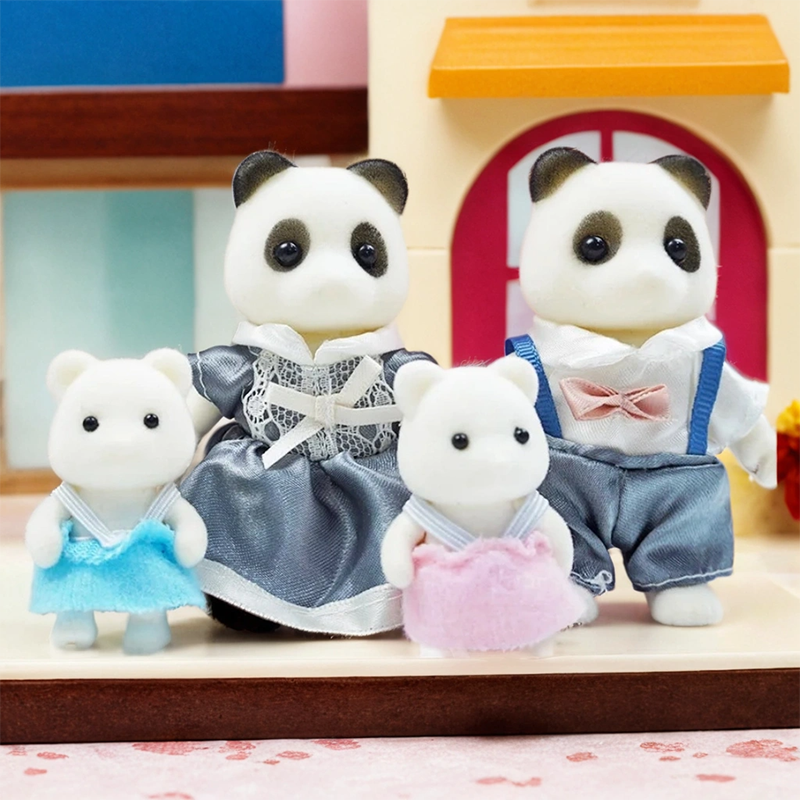 Accesorios para casas de muñecas en miniatura Mdug (Familia Panda)