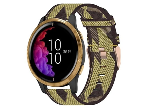 Correa para reloj Garmin Venu de nailon amarillo de 20 mm VENISYMLIS