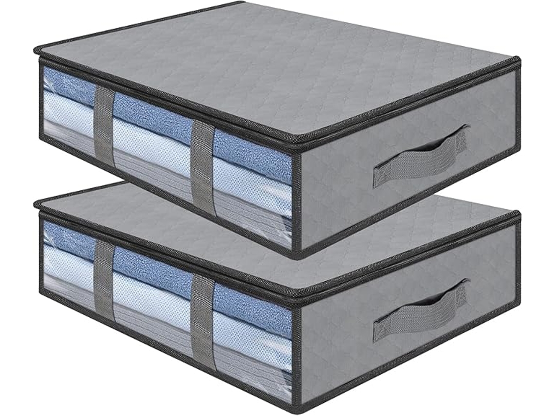 Bolsa De Almacenamiento Debajo De La Cama - 2 Paquetes - Doblable - Gran Capacidad - Con Ventana Transparente - Asideros Reforzados