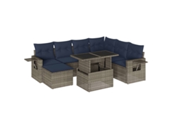 Maison Exclusive - Conjunto De Sofá De Jardín De 8 Piezas Con Cojines, Poliratán Gris