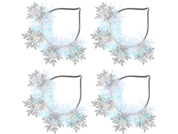 Bandeaux Flocons De Neige Pailletés Argenté 4 Pièces Serrage, Cabezas Festifs Para Réunions Familia...