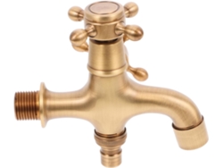 Grifo Mezclador Doble De Baño De Latón Antiguo Europeo Para Montaje En Pared (1 Pieza)