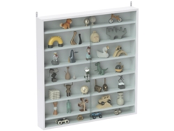 Vitrina De Pared De Madera Blanca Con Puertas De Cristal, 80x9,5x83 Cm.