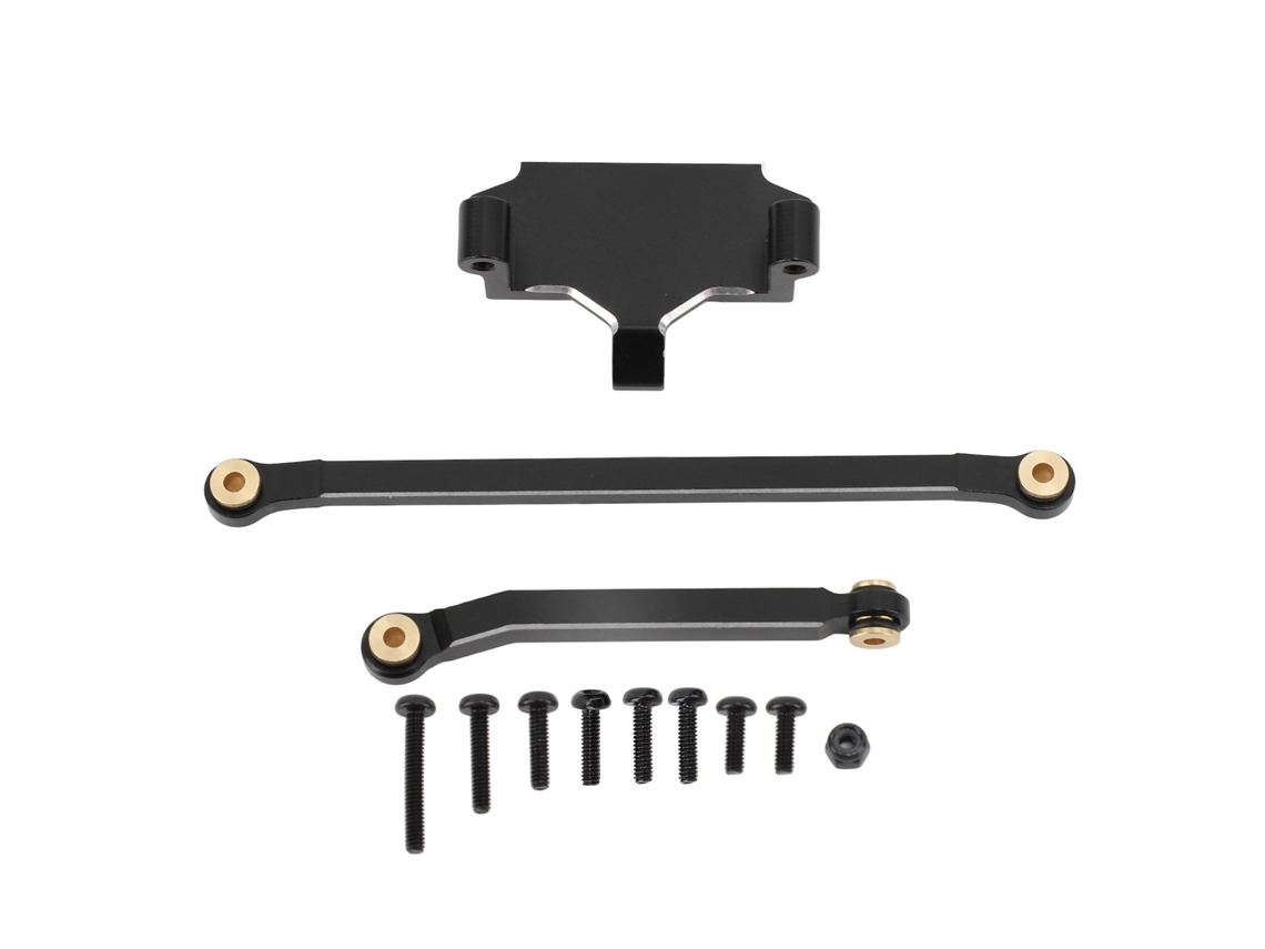Soporte De Servo De Aluminio Y Kit De Varillaje De Dirección Para Coche Rc Hobbyplus 1/18 4wd Cp18p Negro