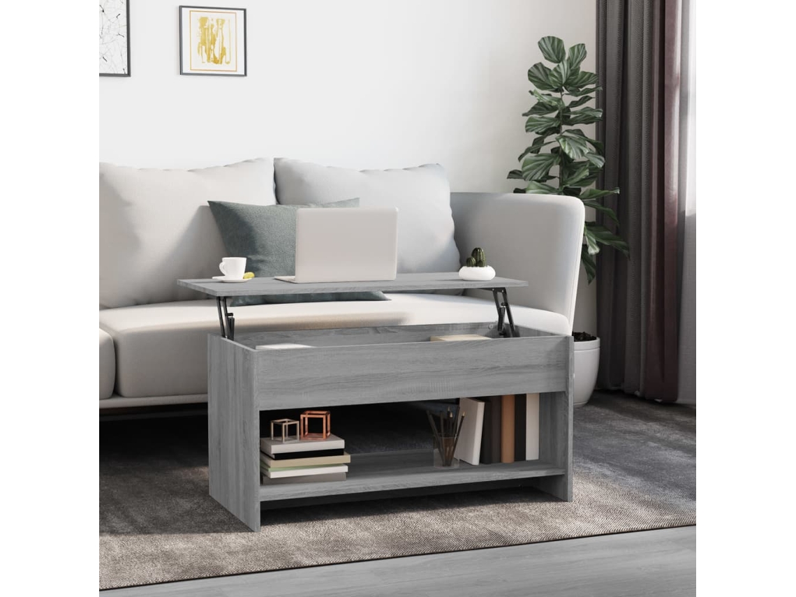 Mesa de Centro Apoyo 102X50X52,5 cm Madera Procesada Sonoma Gris