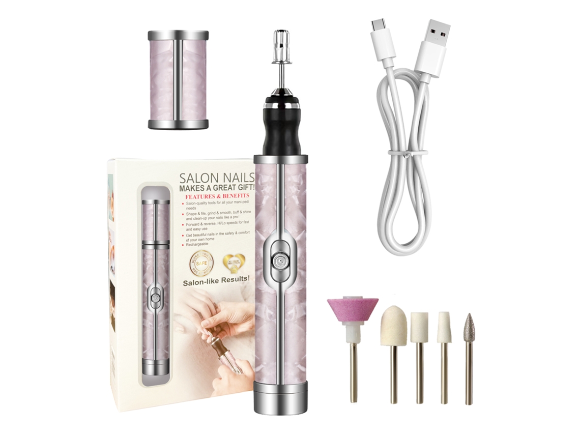 Conjunto Manicura/pedicura Eifson Lima 20000rpm 4 Velocidades 6 Puntas (rosa)