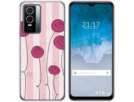 Carcasa para Vivo Y76 5G TUMUNDOSMARTPHONE Dibujos Flores Vintage Multicolor