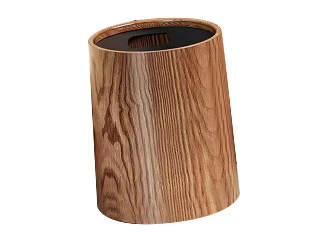 Elegante Papelera Con Efecto Madera Para Almacenar Residuos Domésticos En Casa O En La Oficina.