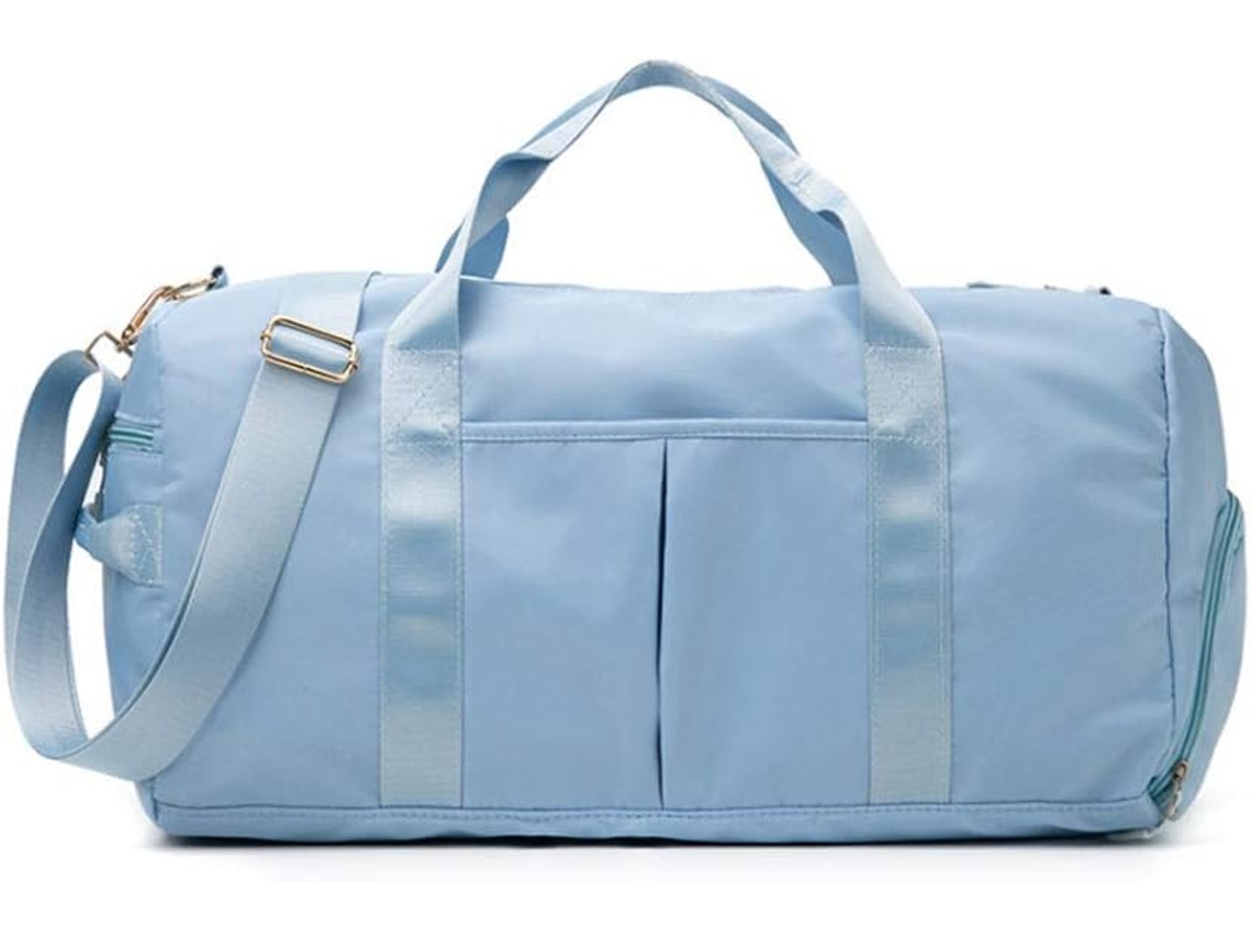Bolsa Deportiva Para Gimnasio Con Bolsa Para Zapatos, Bolsa Húmeda, Bolsa De Lona, Bolsa De Viaje Impermeable Para Mujeres Y Hombres, Azul Claro ZMDECQNA