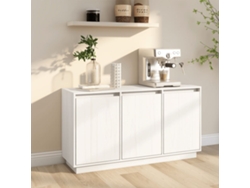 Aparador De Madera Maciza De Pino Blanco 111x34x60 Cm
