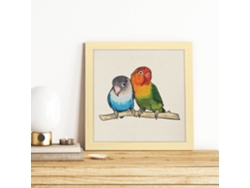Póster NACNIC Cuadrado con Dibujos de Pã¡Jaros. Amor Infinito, Ilustrada con Dibujos de Pajaros y Periquitos.