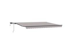 Toldo de vela, toldo retráctil manual, gris claro, 400x300 cm, tejido HARLANV1