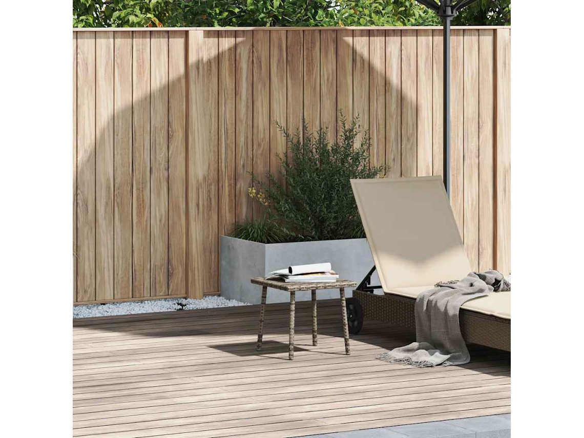 Mesa Centro Jardín | Mesa De Exterior Rectangular Gris 40x40x37cm Ratán Sintético