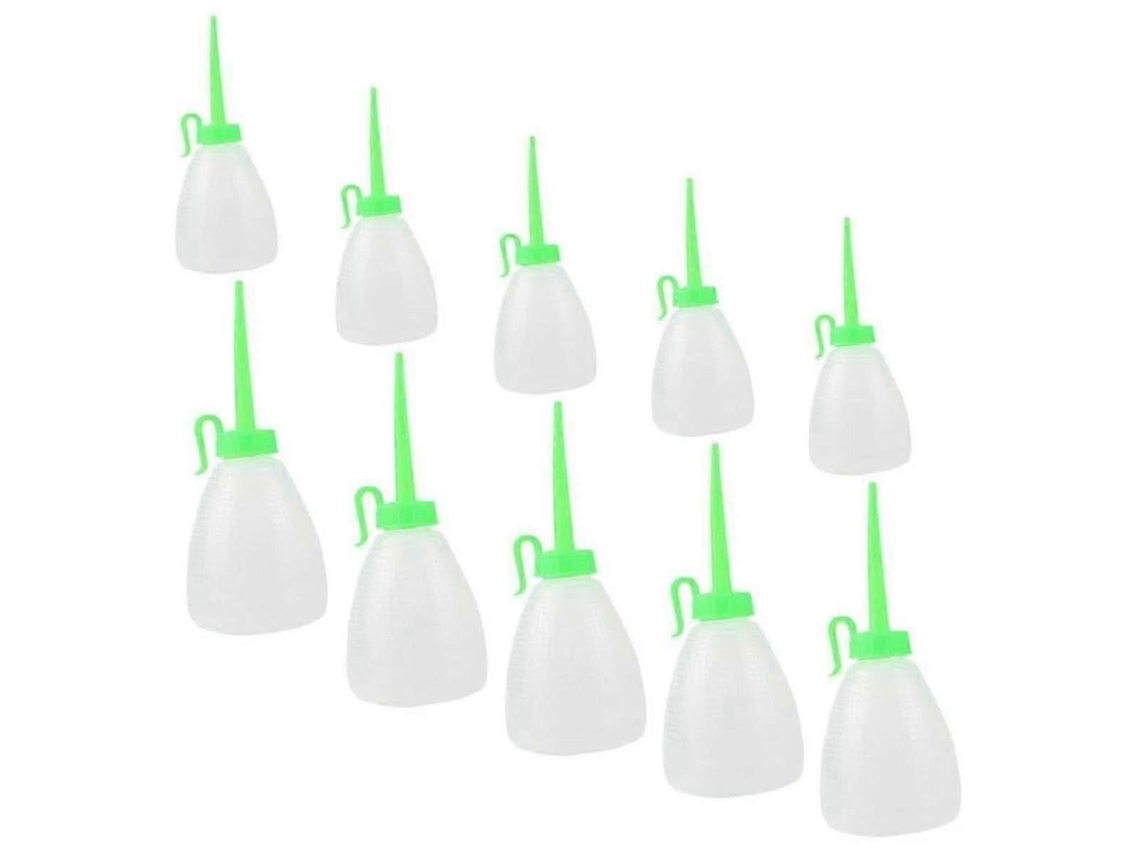 Paquete de 10 botellas de pegamento blancas para máquina de coser con boquillas largas. Herramientas de precisión para manualidades y fácil aplicación. Rosewell