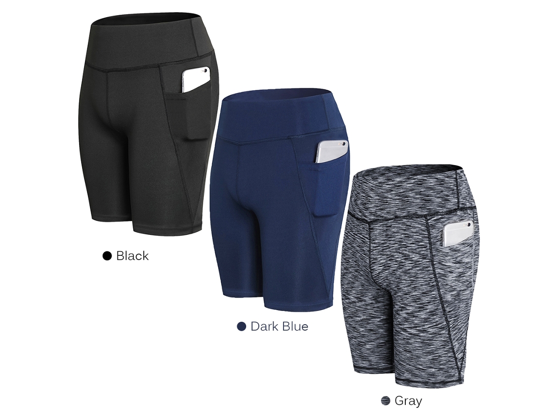 Braguitas Cortas De Yoga Para Mujer, Leggings Deportivos De Secado Rápido Con Bolsillo, Azul Oscuro Xxl