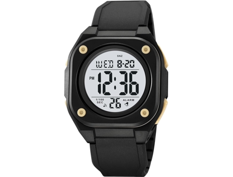 VEANXIN Reloj de pulsera deportivo resistente al agua con cronógrafo LED digital cuadrado-caqui negro