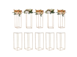 Juego de Soportes y Columnas Doradas para Decoración y Eventos Tekmaquinas