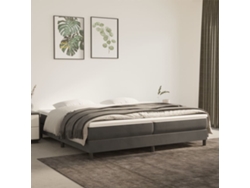 Estructura Cama Sin Colchón Terciopelo Gris Oscuro 200x200 Cm