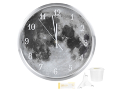 Reloj de pared decorativo redondo plateado 2026 con LED y control de sonido para el hogar, la oficina y la sala de estar - Geekcook