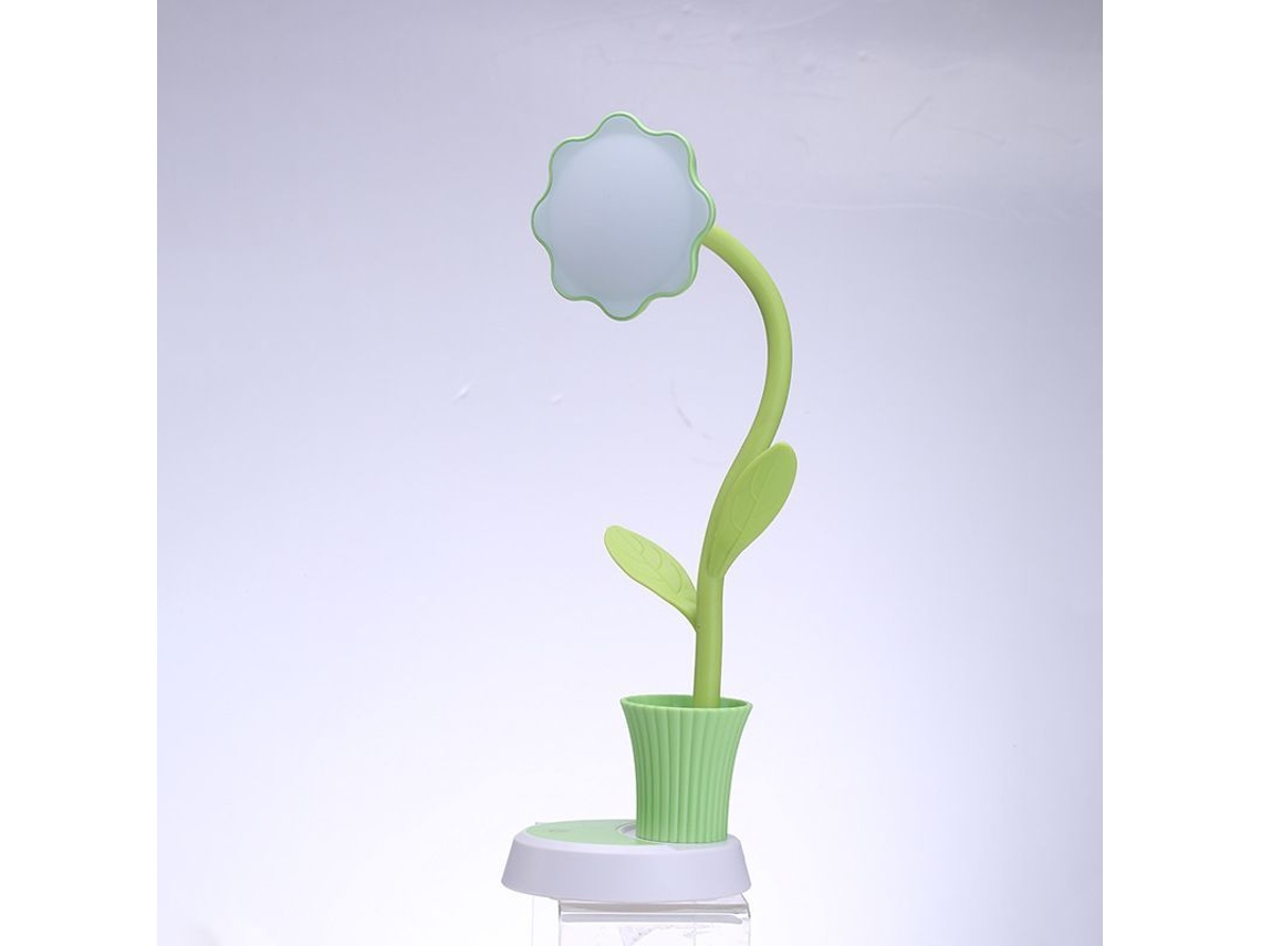 Lámpara de oficina LED infantil, regulable con sensor táctil, portalápices, recargable por USB (verde)