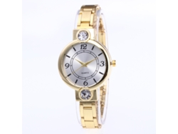Reloj De Pulsera Zhoulianfa Para Mujer Con Diamantes De Imitación, Brazalete De Acero Inoxidable Y Movimiento De Cuarzo Dorado.