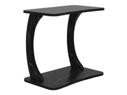 Mesa auxiliar Stattela en forma de C (59 x 35 x 56 cm, mármol negro) [EN.CASA]