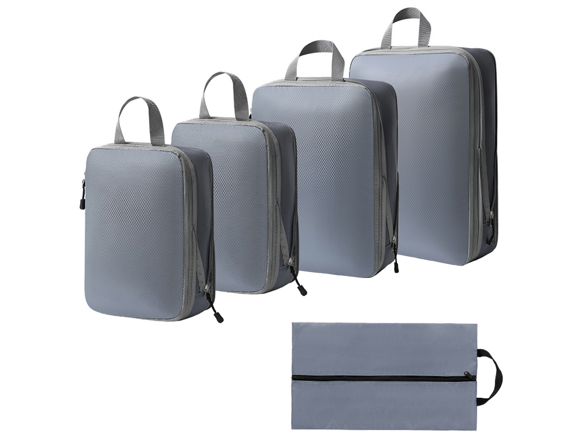 Bolsa de almacenamiento de compresión, juego de 5 piezas, bolsa de almacenamiento de viaje ligera, color gris Siurn