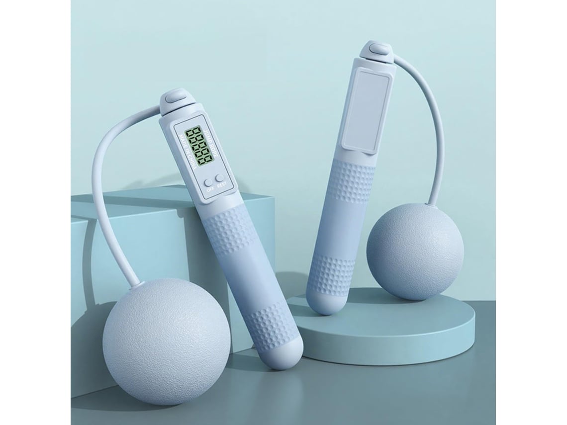 Cuerda De Saltar Inalámbrica Con Pelota, Ajustable Para Adultos, Ideal Para Fitness Y Entrenamiento (azul).