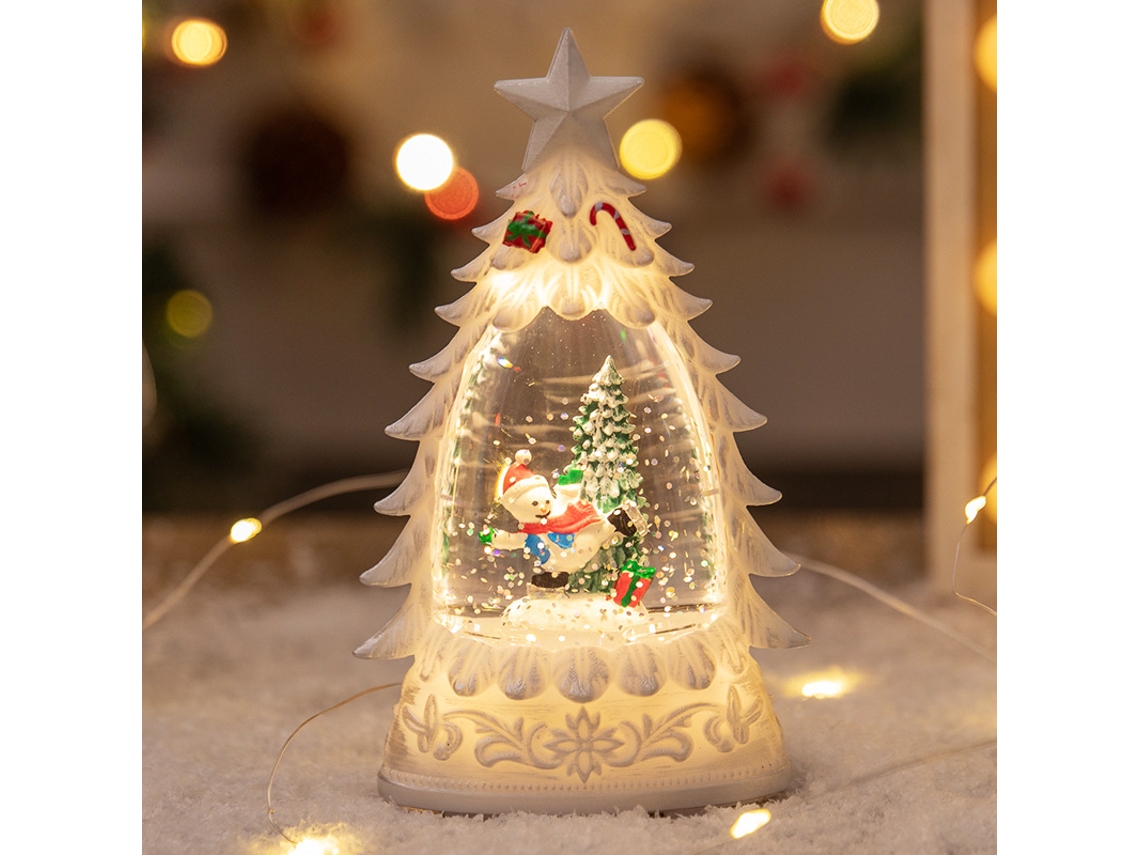 Yuysan - Lámpara de noche decorativa con forma de árbol de Navidad pequeño y brillante, artículo de mesa, estilo E