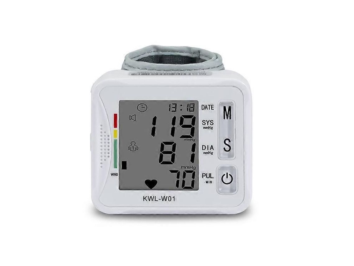 1 Monitor de presión arterial automático de muñeca, brazalete con pantalla LCD retroiluminada grande, GOKOCO