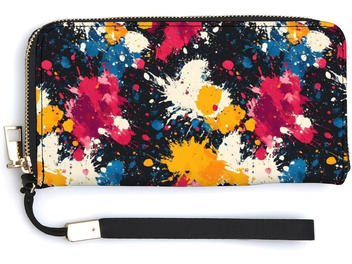 Cartera Cuero Con Cremallera Para Mujer Diseño Estampado