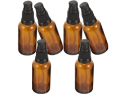 Lot De 6 Flacons Pompe En Verre Ambré 30 Ml, Bouteilles Rechargeables Format Voyage Para Lotions ...