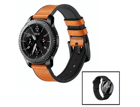 Kit de pulsera de cuero y silicona Premium Película de Hydrogel G4M para Apple Watch Series 8 - 41mm - Márron / Negro