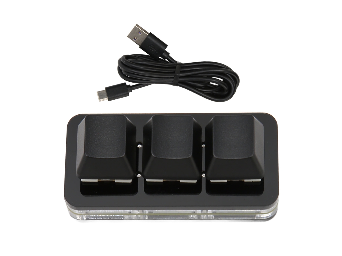 Teclado Gaming Con Programación De Macros, Retroiluminación Rgb, Intercambiable A Caliente, Mini 3 Teclas, Usb, Estándar Osu