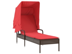 Maison Exclusive - Tumbona Con Toldo, Poliratán Marrón