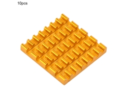 10 Piezas Radiador De Calor De Aluminio Dorado Cooler Heat Sink Chip Cooling Fin 02 P2203-go