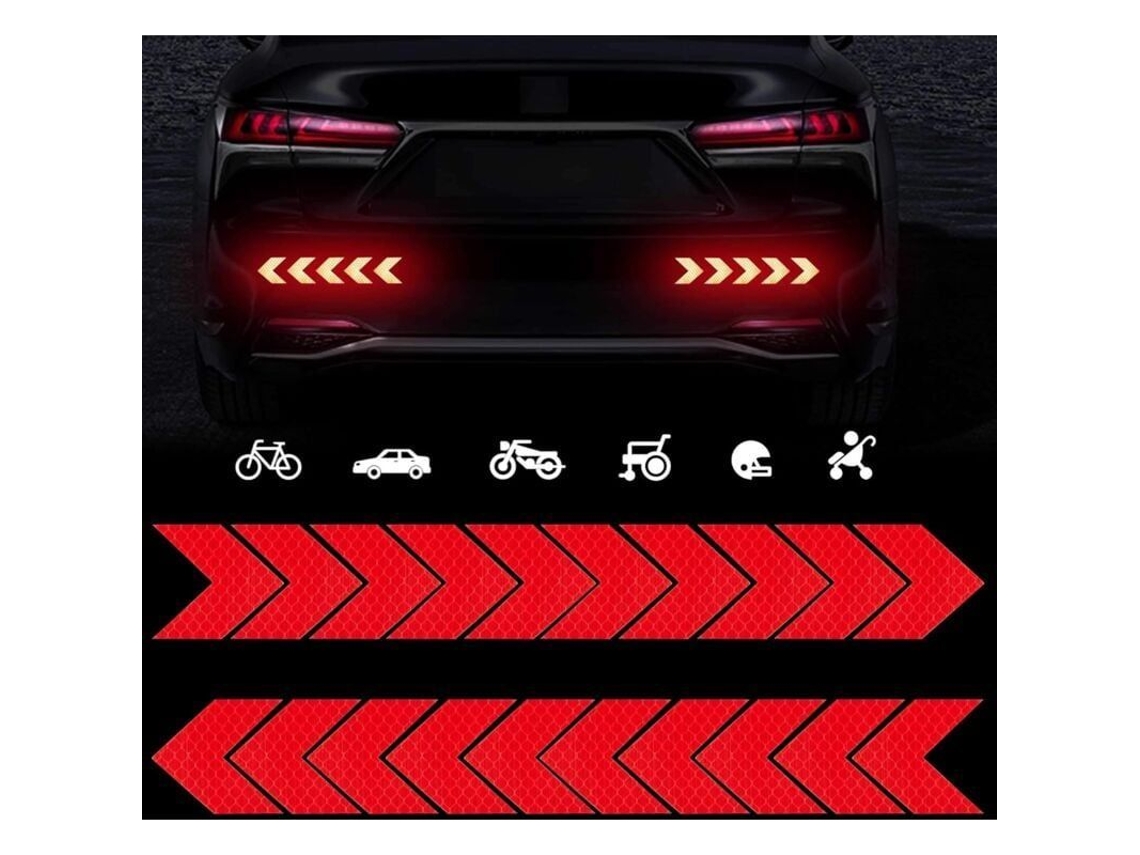 20 Pegatinas Reflectantes De Alta Intensidad Para Coche, Para Visibilidad Nocturna, Diseño De Cuadrícula De Diamante, Impermeables, Color Rojo.