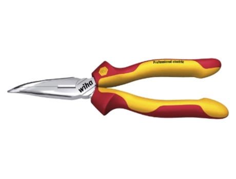 WIHA Alicates de boca semi-redonda Professional electric con filo de corte, con forma curvada, aprox. 40° (26729)