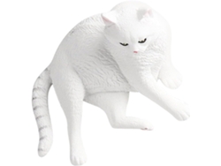 Pequeña Estatua Decorativa De Gato Para Jardín, Hecha De Plástico Resistente.