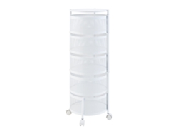 Carrito de cocina Steigen con 5 cestas redondas acero 90xØ33cm - Blanco [EN.CASA]