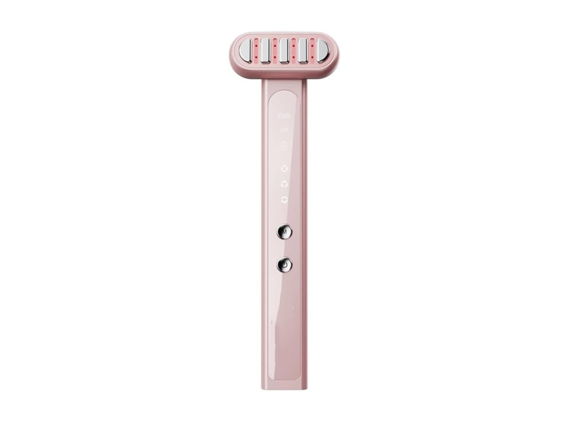 Varita de terapia de luz roja 4 en 1, masajeador facial y de cuello para arrugas, manchas oscuras, enrojecimiento y textura de la piel, rosa Bestvite