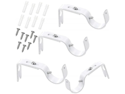 4 Soportes Ajustables De Hierro Para Barras De Cortina Con Tornillos, Universales Para Cortinas Y Persianas Xsc