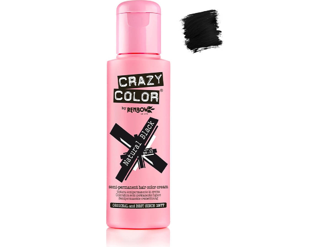 Tinte Semipermanente CRAZY COLOR Natural Black no. 32 (100 ml)