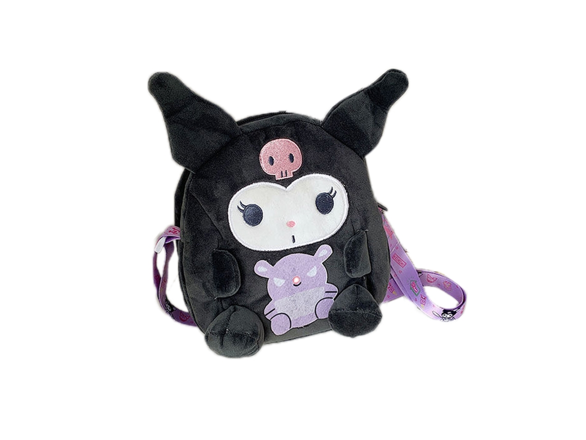 Bolso Bandolera Suave Y Ligero Con Estampado De Dibujos Animados Y Gran Capacidad Para Teléfono Móvil, Pintalabios Y Auriculares - Negro