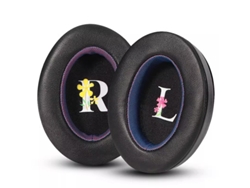 Protectores auditivos/fundas de espuma para auriculares Sony WH2000XM3, protectores auditivos de piel de cordero negros/morados de Yunzii (2 unidades)