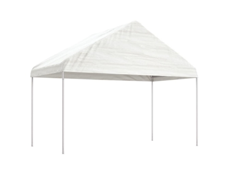 MAISON EXCLUSIVE Cenador con techo polietileno blanco 4,08x2,23x3,22 m