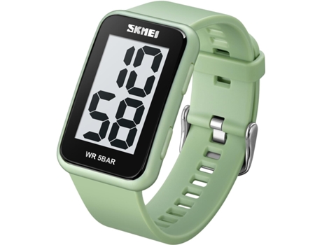 VEANXIN Reloj digital cuadrado con números grandes y relojes LED impermeables-rosa