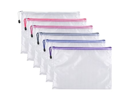 Bolsa Con Cremallera De Malla, Bolsa Con Cremallera De Malla De Plástico Impermeable, Para Almacenamiento De Material De Oficina Escolar, Estilo 2 ...