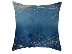 Serie Arte a Tinta Funda Decorativa de Almohada Azul
